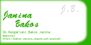 janina bakos business card